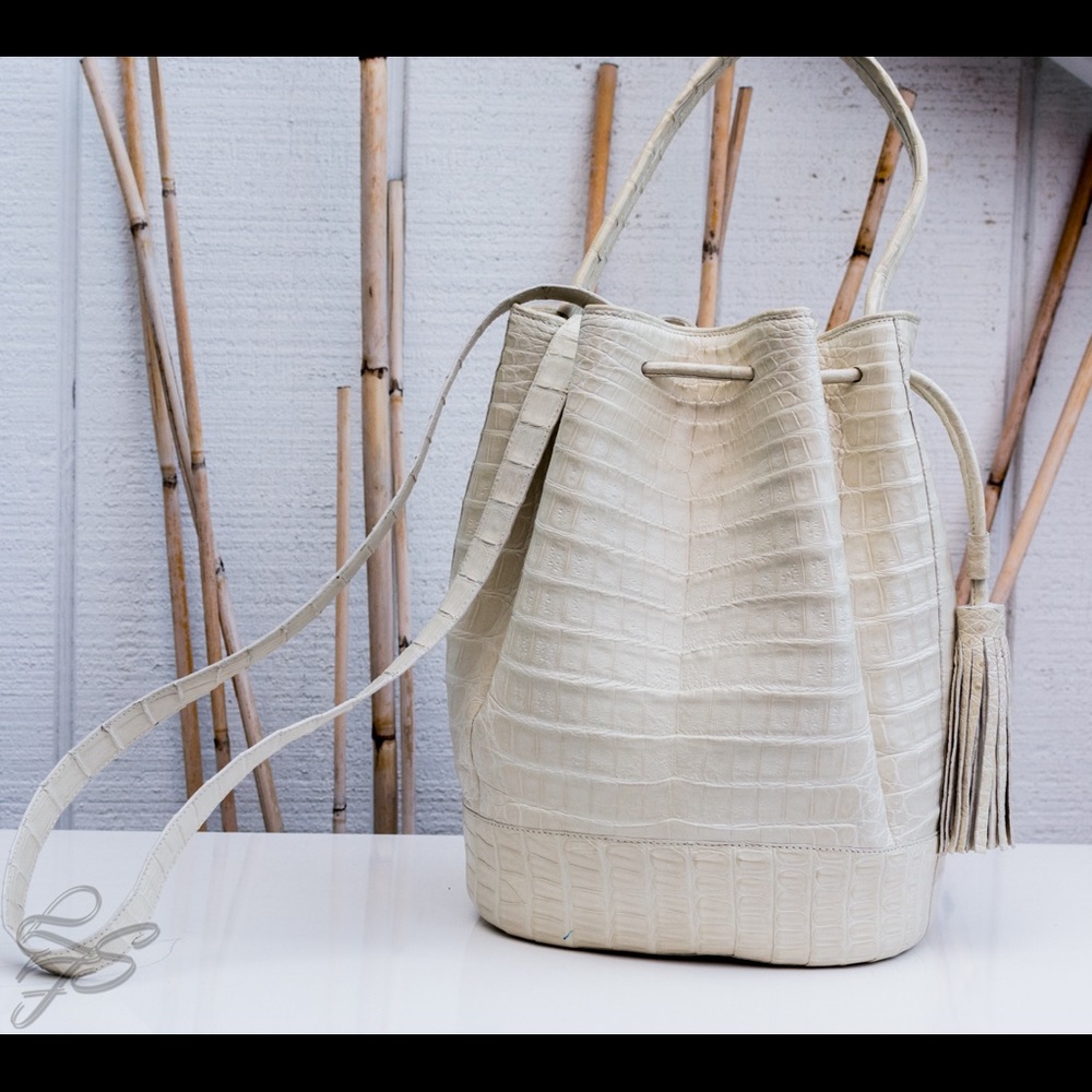 Nancy Gonzales Bucket Bag in White